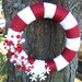 15" Christmas Candy Cane wreath with snowflake