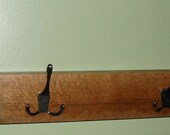 Barn Wood Coat Rack / Towel Rack -  36" 12 hooks Reclaimed Rustic SOLID OAK