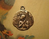 St. Joan of Arc at the Stake  Bronze French Style Religious Medal