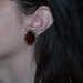 Vintage 1960's, Monet, Garnet And Pale Yellow Rhinestones, Goldtone Clip On Earrings