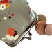 Small Change Purse -Grey with oriental flower design fabric