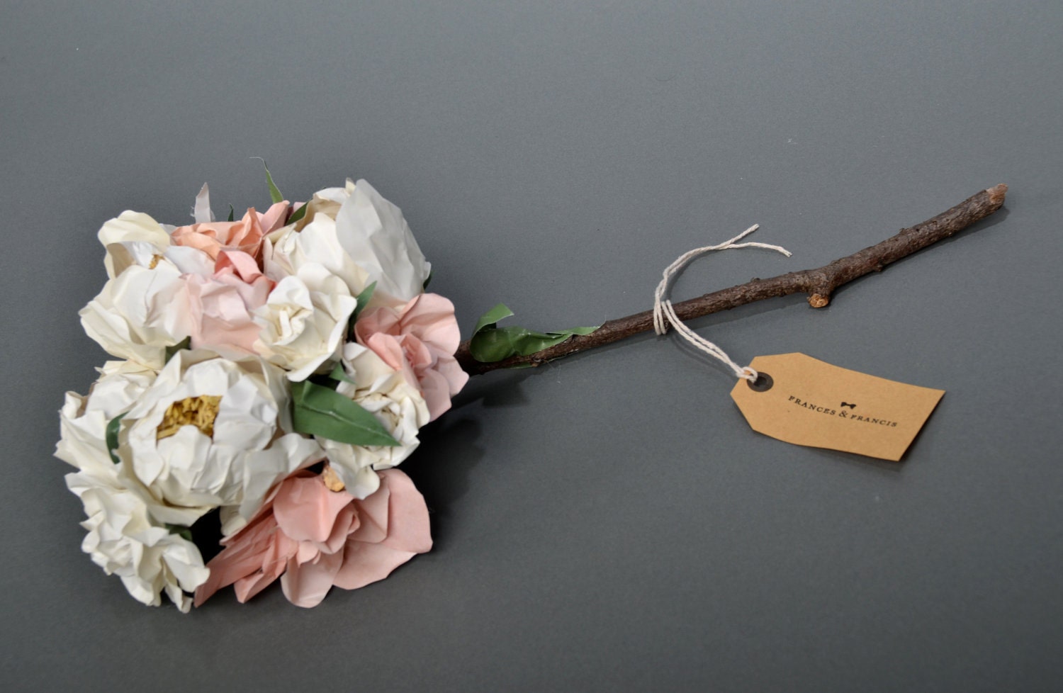 Custom made paper flower wedding bouquet