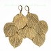Woodland Nymph Series Four Bronze Leaves On Lever Backs. 3.5 x 2 Vintage Effected