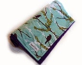 Pet Blanket Aqua Bird CUSTOM 23 by 35  Gift Ready Dog Cat Couture Travel Washable