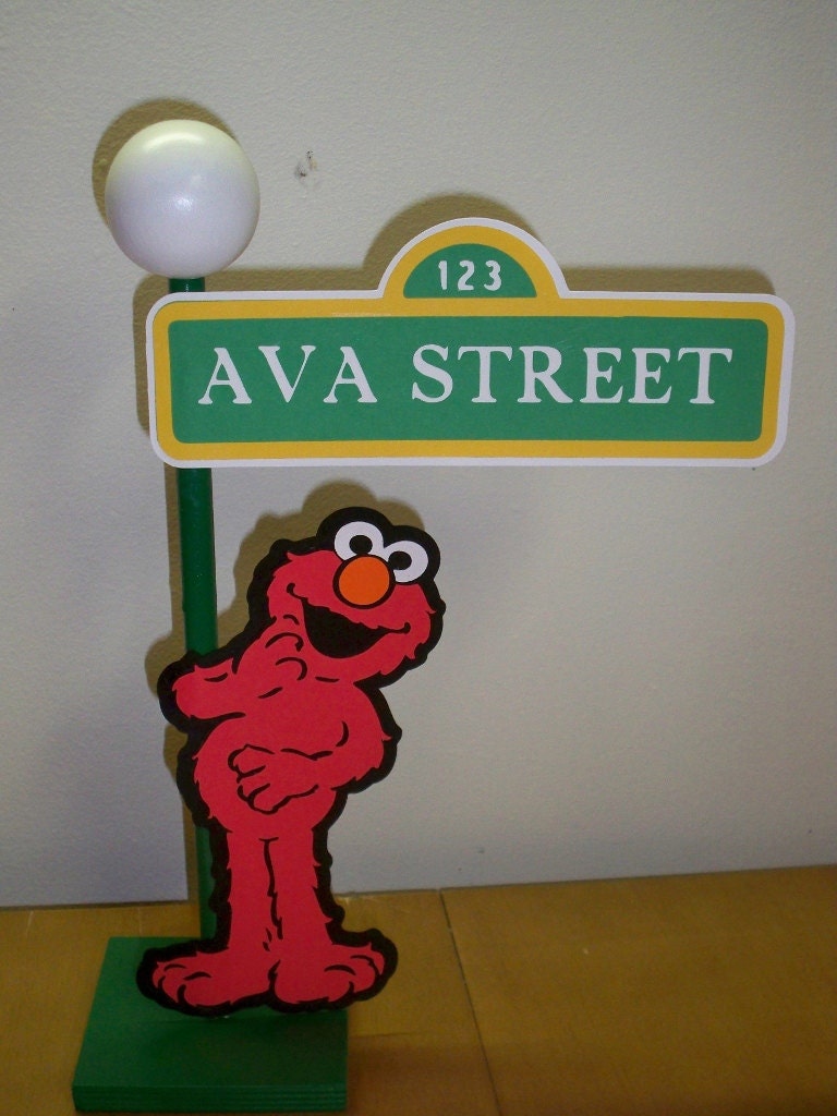 Sesame Street Lamp Post Centerpiece or Decoration for your party Il_170x135