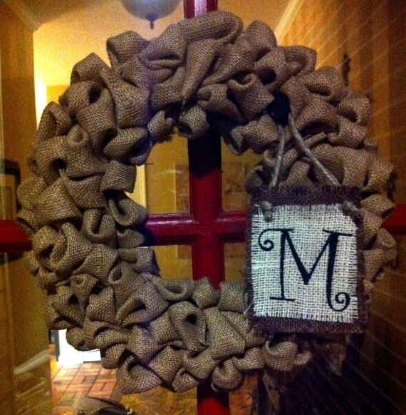 Custom Monogrammed 16' Burlap Wreath