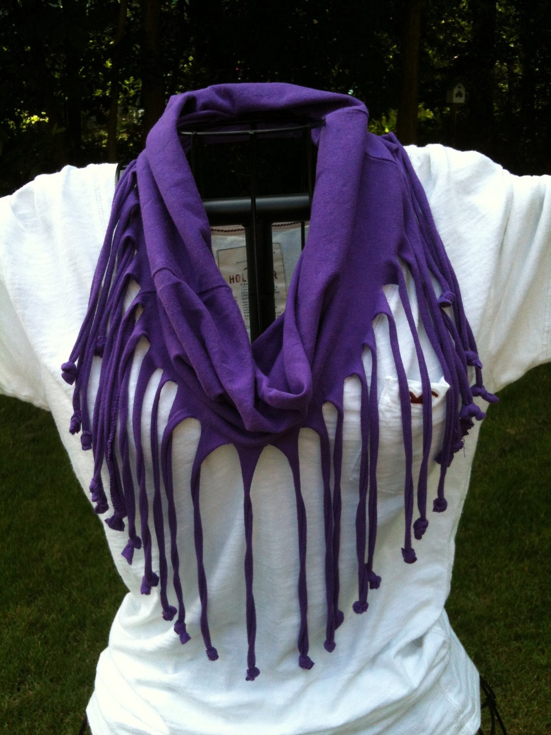 PURPLE fringe t-shirt infinity scarf