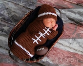 Newborn Football Crochet Hat And Cocoon Photo Prop Set