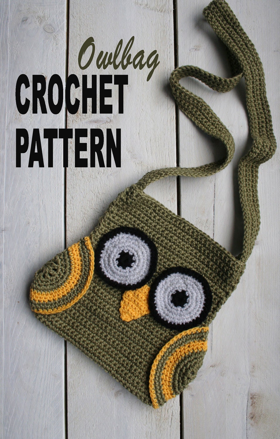 Crochet Pattern Owl Bag, with Wings and long Strap, Easy ...