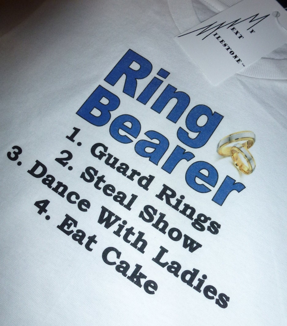 Ring Bearer Wedding Onesie or T-shirt Personalized with Name on the Back Infant Baby Toddler Youth Sizes