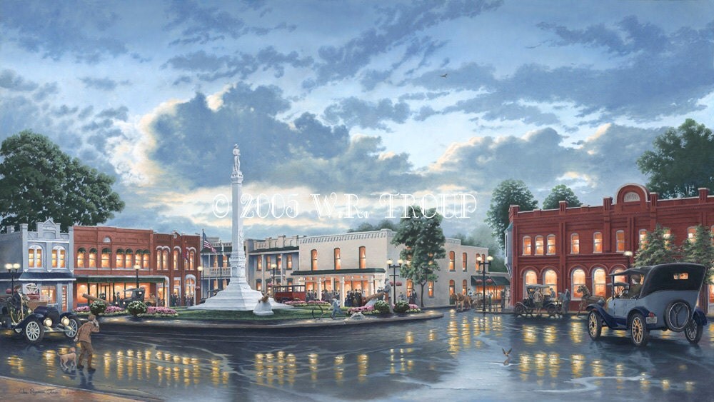 Franklin Tennessee Square The Town Square 18x32 by RaymonTroup