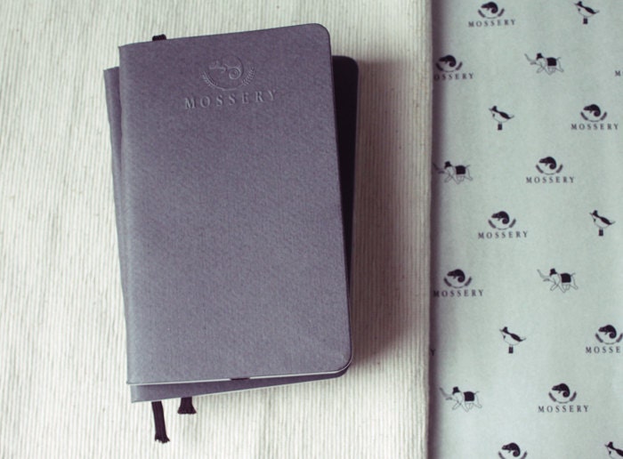 Greyish Pocket Notebook Handmade By Mossery