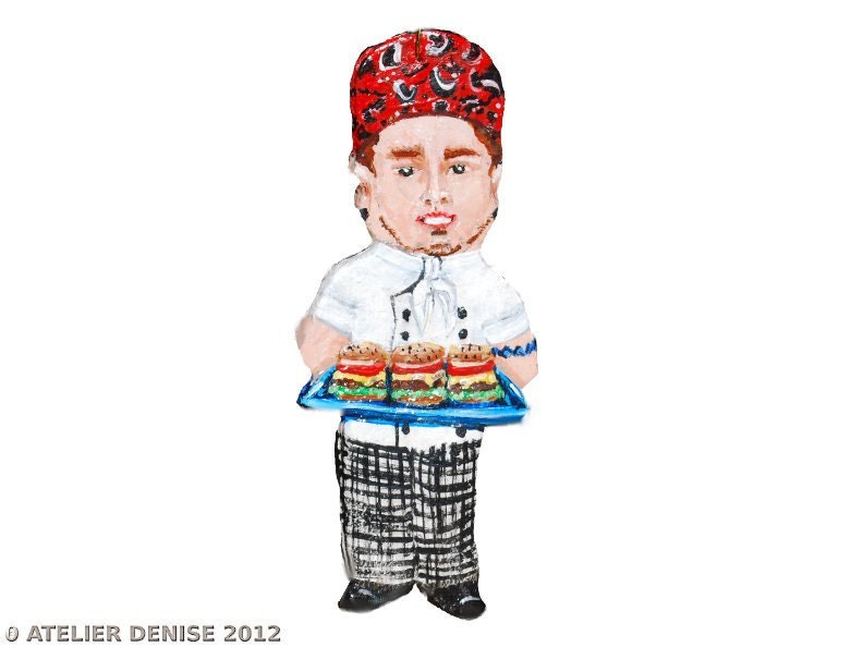 Cheeseburger Chef Christmas Ornament