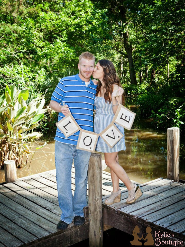 LOVE Scrabble Inspired Burlap Banner, Wedding, Engagement, and Valentines day prop