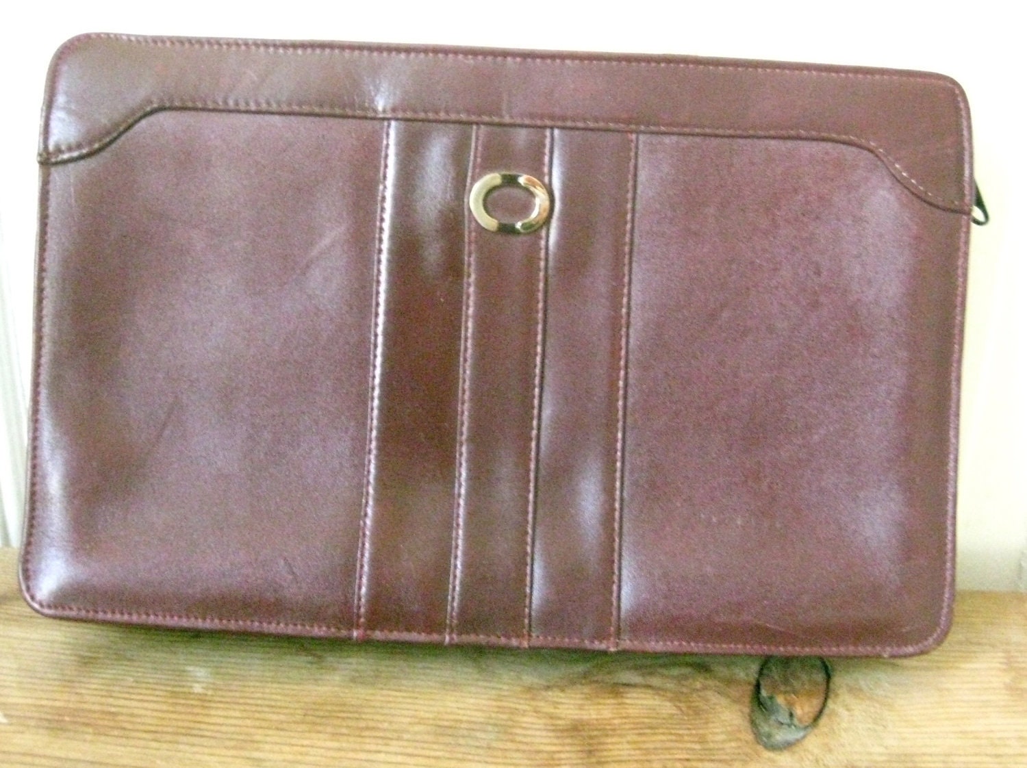 Burgundy Leather Clutch