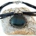 leather necklace with gemstone piece etna