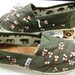 Custom painted OWL Burlap TOMS Shoes