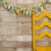 Vintage Scrap Fabric Twine Banner (3 Ft.) Aquas, Yellows, Whites and Greens