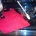 Small child's apron, childs christmas apron, holiday apron, red velour apron