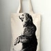 Big size / Grizzly Bear Canvas tote bag/Diaper bag/Shopping bag/ Document bag /Market Bag.