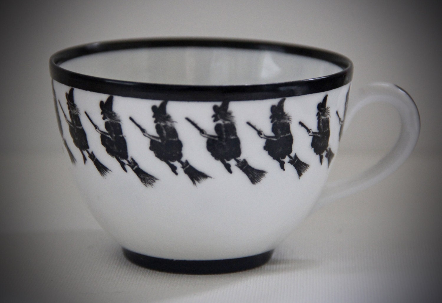 Rare Antique Petersyn Witch Fortune Cup c.1800s Leaf Reading Skull Snake Symbols Teacup