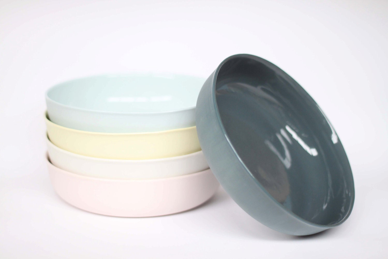 nesting bowl large - porcelain (slate colour)