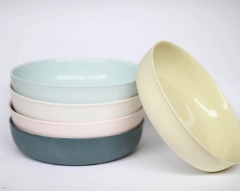 nesting bowl large - porcelain (citrus colour)