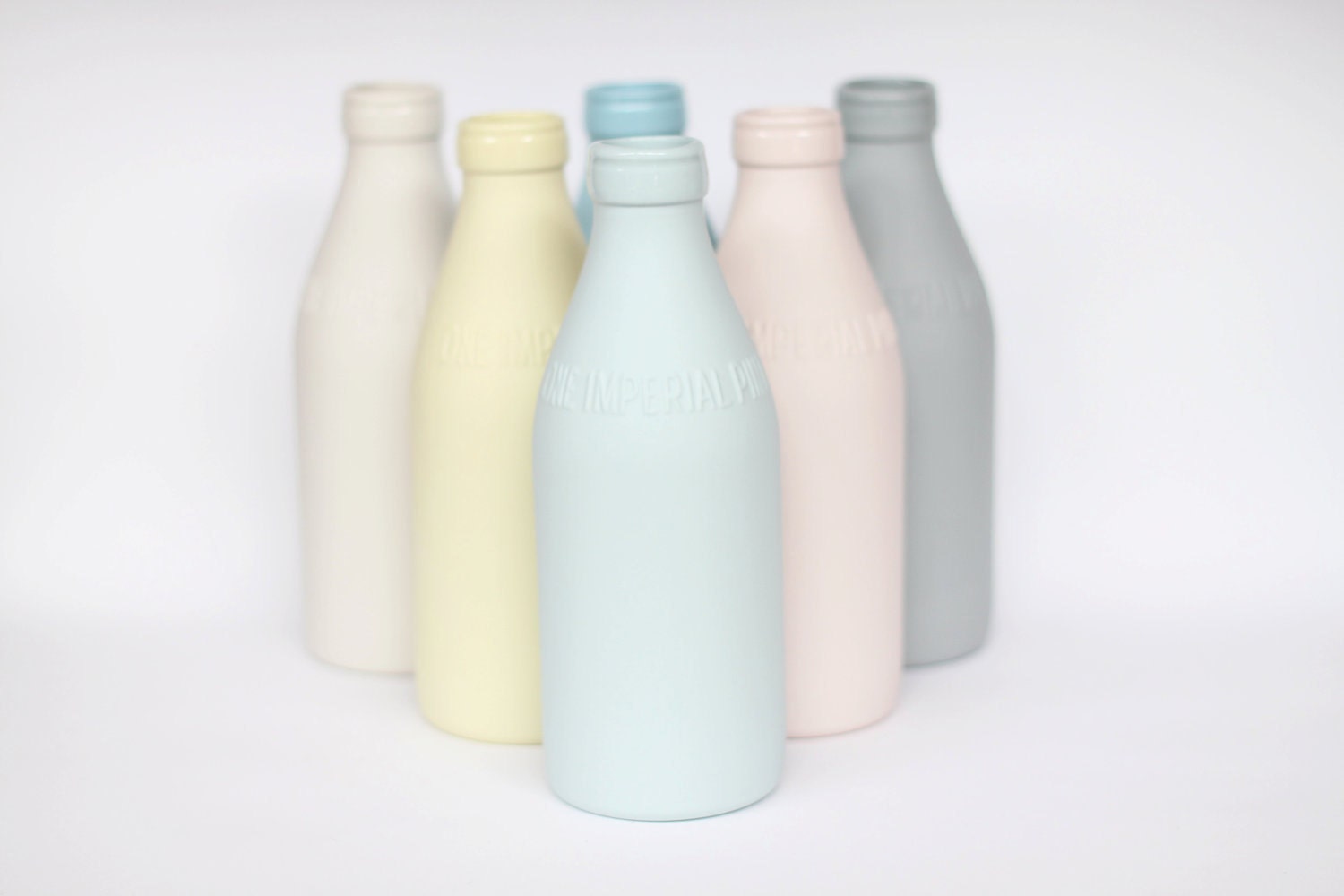 porcelain replica vintage milk bottle (citrus colour)