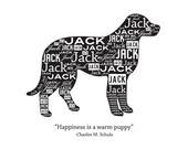 Lab/Golden Retriever Dog Name Custom 8 x 10 Canvas
