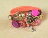 Orange Zipper Bracelet  Hot Pink Silver Gold Sunglasses
