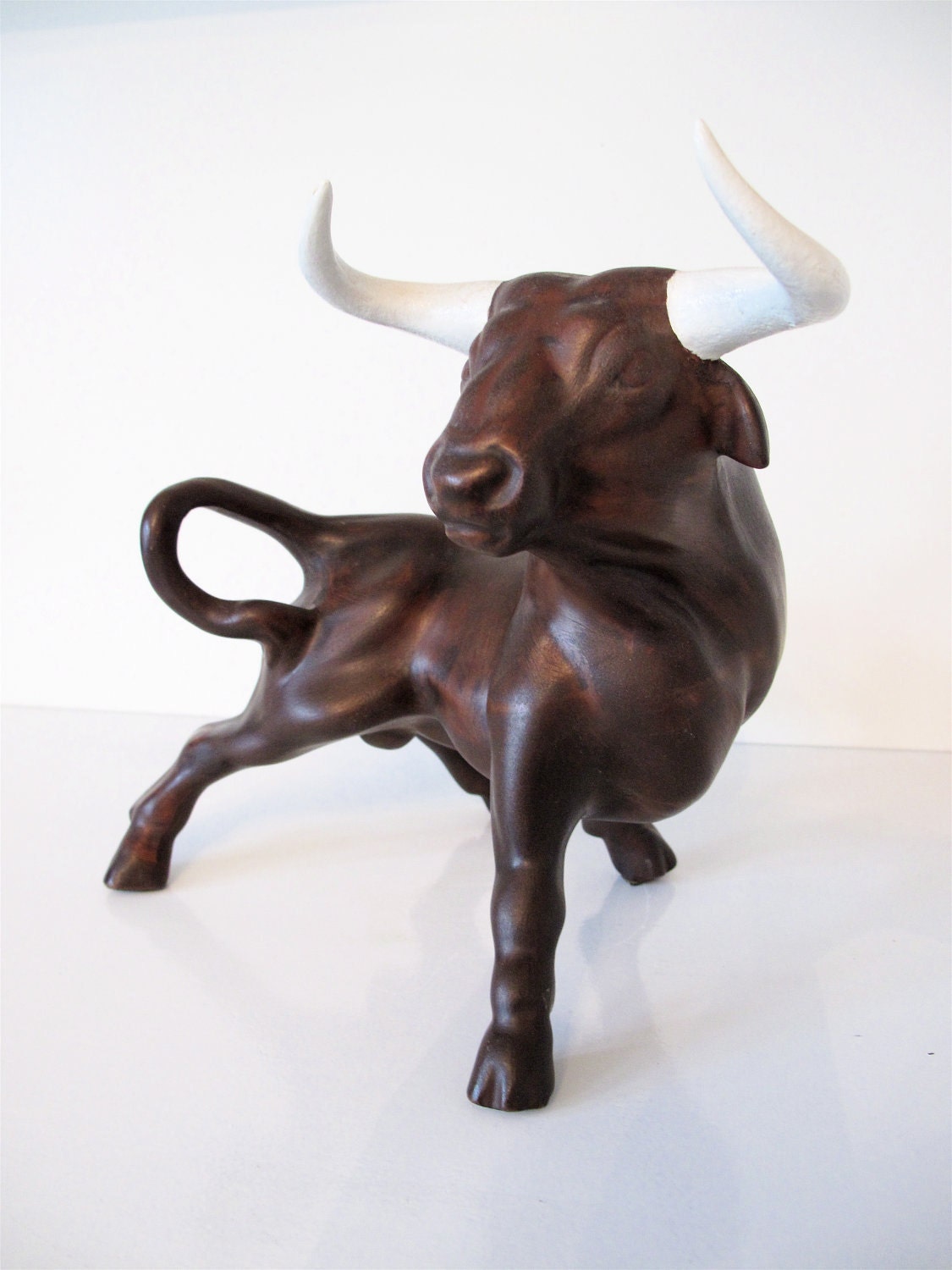 Large Mid Century Ceramic Bull Figure