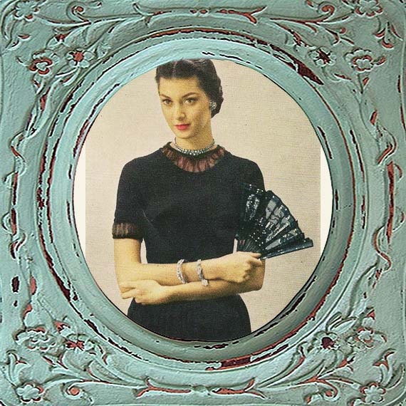 1940s Vintage Pattern Evening Knit Top with Shirred Net  Vogue Knitting PDF M/L