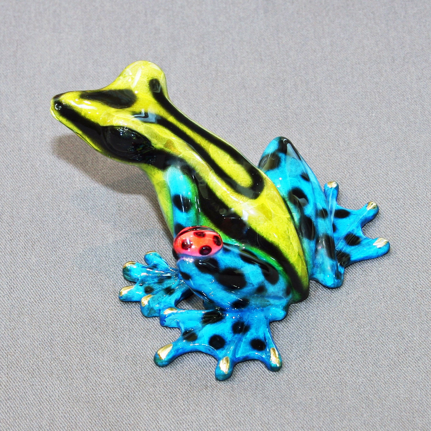 INCREDIBLE BRONZE FROG Figurine Statue Sculpture Art / Limited Edition By Barry Stein