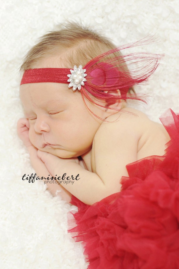 Peacock Feather Headband for Babies, Toddlers and Girls, PHOTOGRAPHY PROP