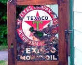 Antique Texaco Sign, 1920s, upcycled into art lamp/display piece, oak frame, large and impressive. New Year Sale