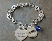 Personalized Always In My Heart Hand Stamped Love Charm Bracelet