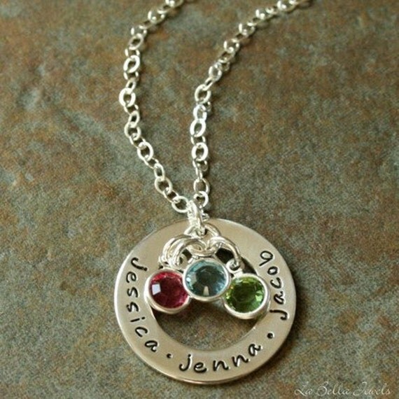 Personalized Hand Stamped Petite Mine for Eternity Sterling Necklace - Stamp Both Sides SALE - 15% off