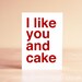 Funny Birthday Card - Funny Anniversary Card - Funny Thank You Card - Funny Card - Kitchen Art - I like you and cake