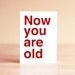 Funny Birthday Card - Graduation Card - Funny Graduation Card - 30th Birthday Card - 40th Birthday Card - Now you are old