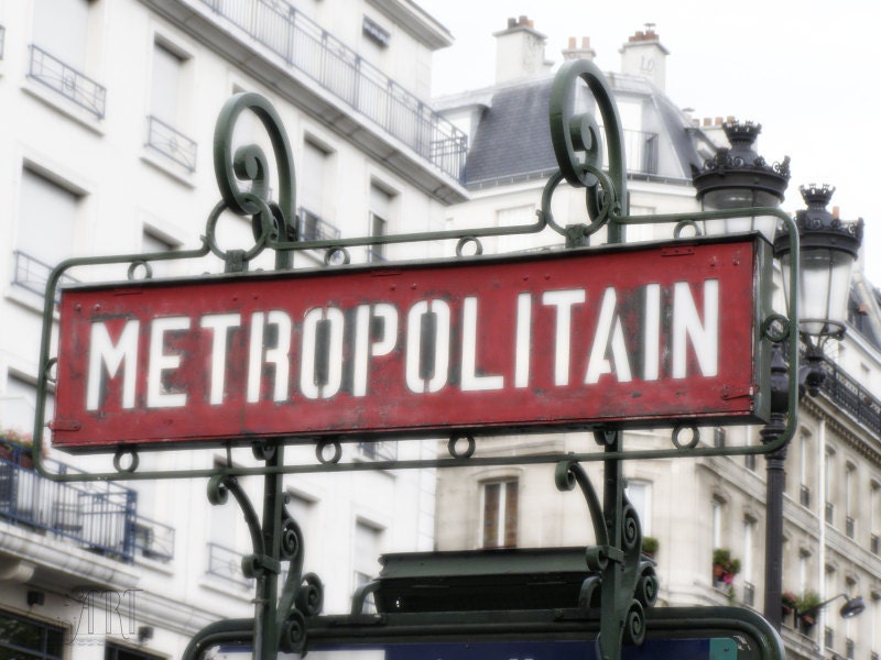 Vintage french signboard in Paris, fine art photography, art deco, la metro, metropolitain, 5x7 (13x18) - AnnaKiperPhoto