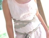 SALE Linen Dress Pale Pink Womens Clothing Altered Shabby Chic Vintage Inspired 60s Silk Tatters Of Linen and Lace Upcycled Handmade