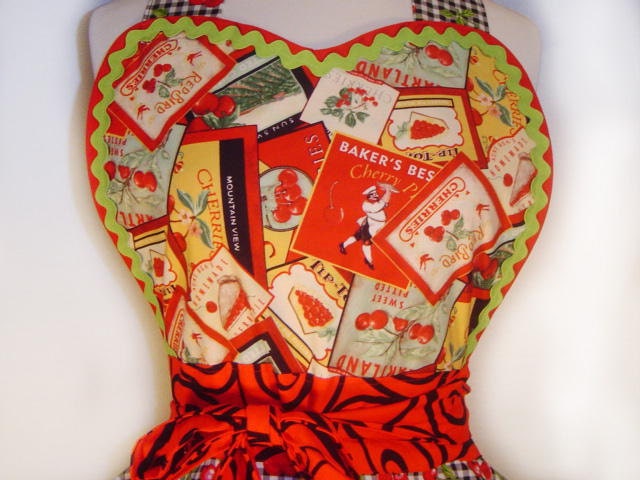 Traverse City "Cherry Pie" Sexy Diner Pinup Apron--Ready To Ship