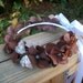 Flower Girl Crown, Chocolate Brown Butterfly Baby Crown Flower Girl Hair Wreath Halo, Wedding Crown Head Piece, Fairy Halo Costume