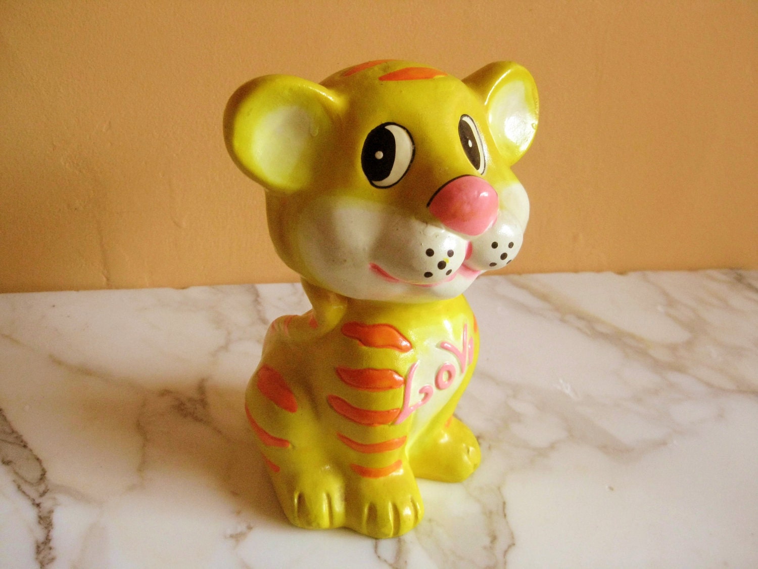 Vintage Tiger Kitty Cat Piggy Bank 1970s