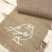 Burlap table runner, spring runner, bird table runner, burlap accessories, home decor, burlap runner