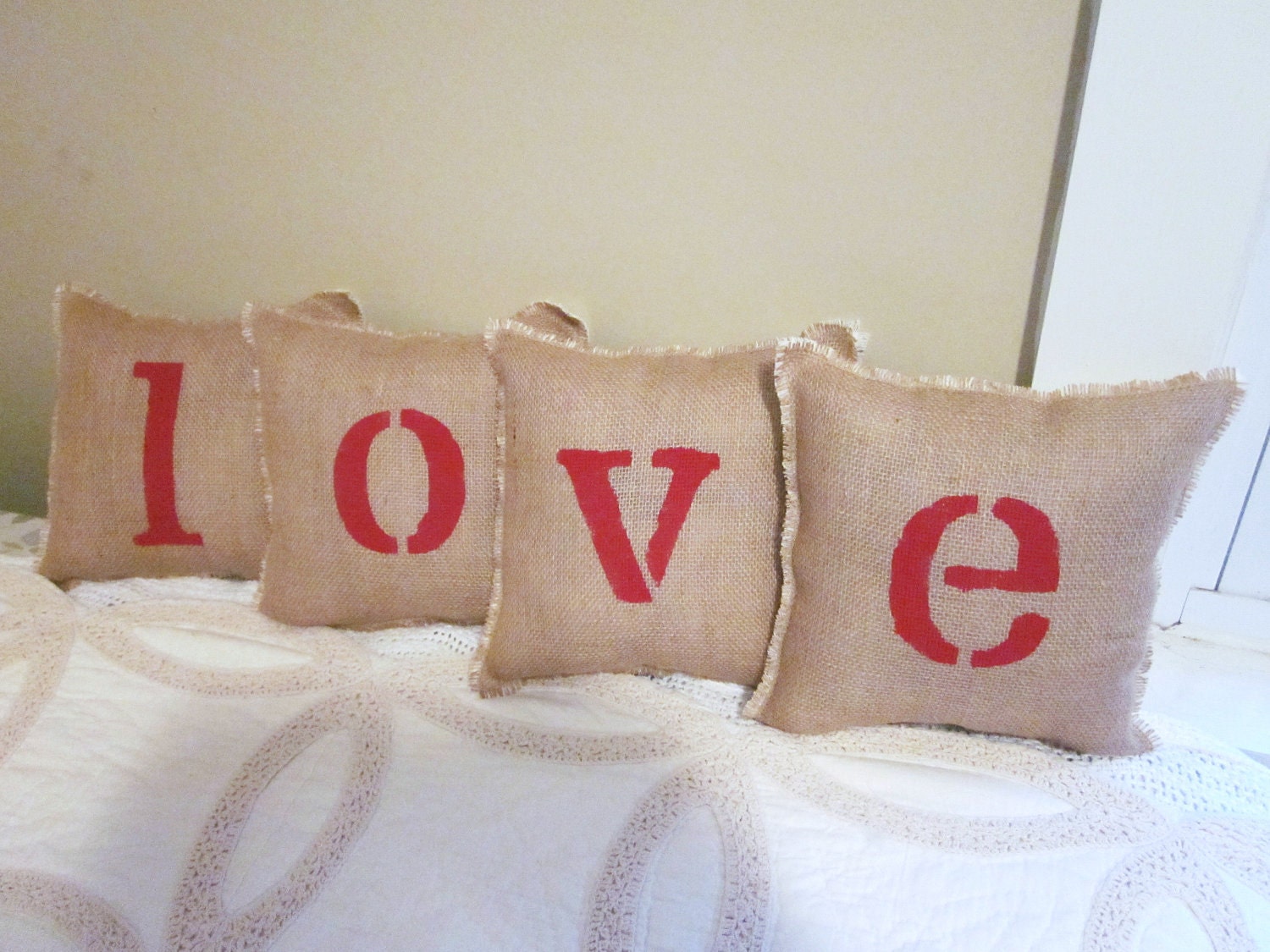 Love pillows valentines day shabby chic by 112FarmhouseLayne