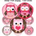 Valentine Cute Owls 1 Inch Digital Circles Design 4x6-15 Images- 4"x6" Sheet