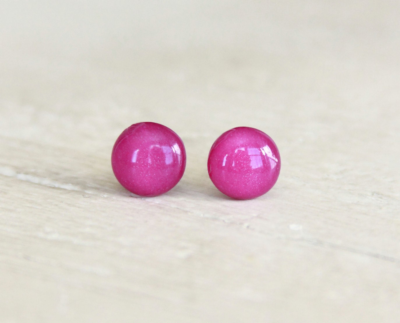 WILD GRAPE - Purple Stud Earrings - Small Round Post Polymer Clay Stud Earrings in Purple Handmade by Hot Mess Momma