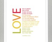 LOVE -  bible verse - 1 Corinthians 13:4-8 ( Rainbow Colors )
