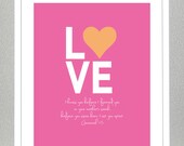 Nursery Decor -  Bible Verse - Jeremiah 1:5 - ( Bright pink and Orange )